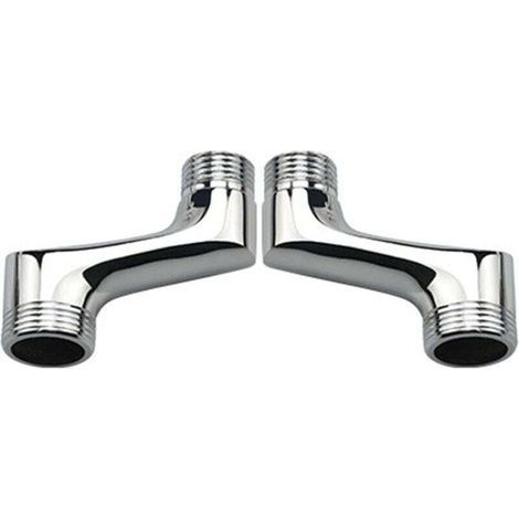 2-piece countertop shower fitting, brass elbow, angle reducer, adjustable swivel arm, wall mount, countertop elbow, offset fitting 1/2" 3/4", chrome finish A (1/5)