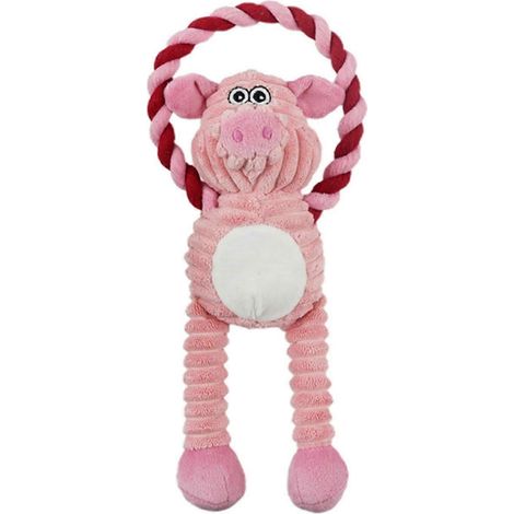 sonore Jouet pour chien – Cotton Rope avec Sound Generator – pour petits grands chiens – Rose (1/5)