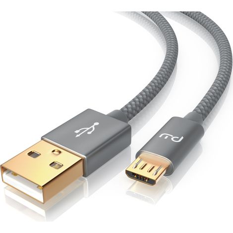 Primewire Premium Micro USB 2,4A Schnellladekabel - Nylonkabel Metallstecker - High Speed Ladekabel / Datenkabel - 5m (1/5)