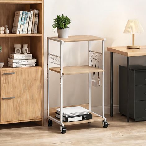 Meuble de rangement de bureau madera Natural 43 x 30 x 82 cm (1/5)