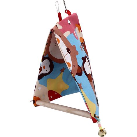 Perchoir balançoire pour perroquet, nid cabane en toile double couche, plateforme triangulaire pour oiseaux, taille XL (1/5)
