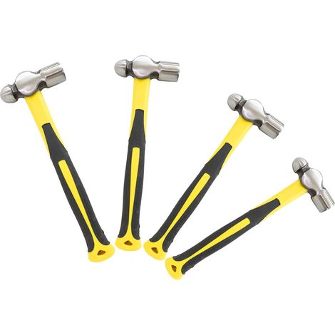 Lot de 4 marteaux à panne sphérique de 453,6 g + 680,4 g + 907,2 g + 1,360,8 g, marteau à panne sphérique avec poignée en caoutchouc antidérapant, marteaux à tête ronde en métal pour usage (1/3)