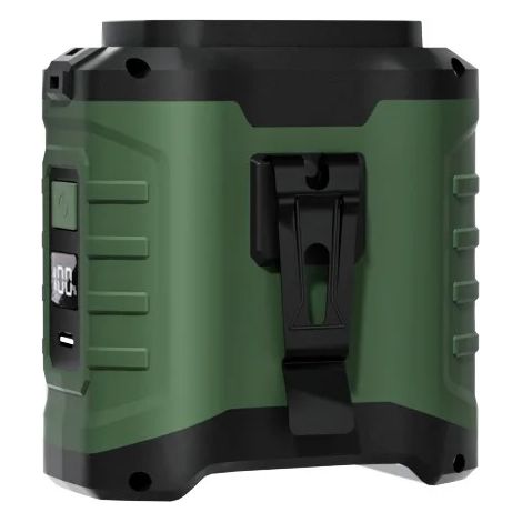 (Vert) Ventilateur de cou portable d'extérieur à fixer à la taille avec deux puissantes sorties d'air, adapté au travail en extérieur. (1/5)