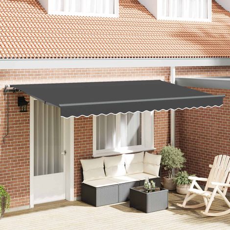 Einziehbare Markise Anthrazit 350 x 200 cm Stoff