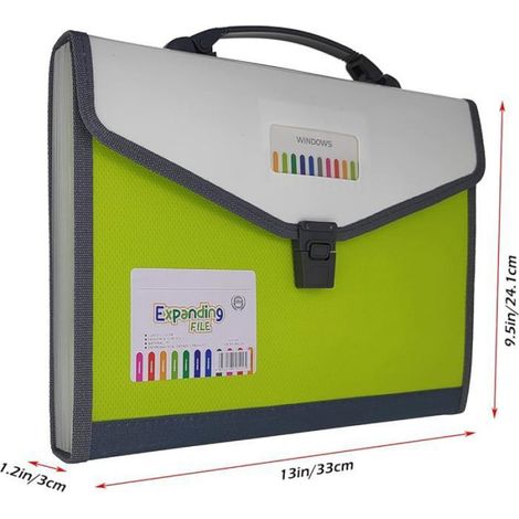 Trieur extensible accordéon 13 poches vert avec étiquettes VERT CLASSEUR (1/5)