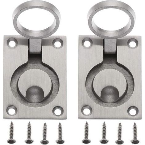 Poignée De Trappe - Acier Inoxydable - 62 x 44 mm - Affleurante - Lot De 2 (1/4)