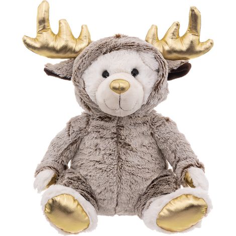 Déco de Noël Peluche Ours en combinaison de Renne H 37 cm - Feeric Christmas