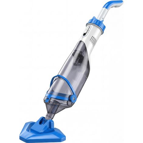 Aspirateur de Piscine Sans Fil, Nettoyeur Piscine à Batterie, 60 Minutes d'Autonomie, Manche Télescopique, Bleu