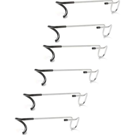 Lot de 6 crochets antidérapants pour étagères de garage, lanternes de camping, mangeoires à oiseaux et poteaux d'étagères,250mm (1/4)