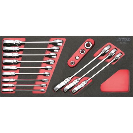 KS Tools - Module de clés mixtes à cliquet inclinable GEARplus® avec adaptateurs, 16 pcs - 713.2028 (1/4)