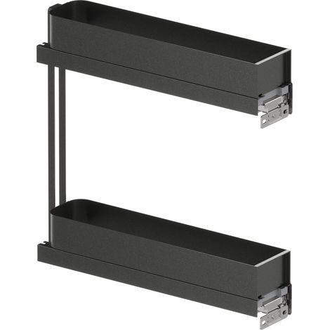 Vauth-Sagel VS SUB Slim Korbablage Planero rechts - Set für Küchenunterschränke mit KB 150mm - Korbablage aus Holz mit Seitenwand aus Stahl, Lava