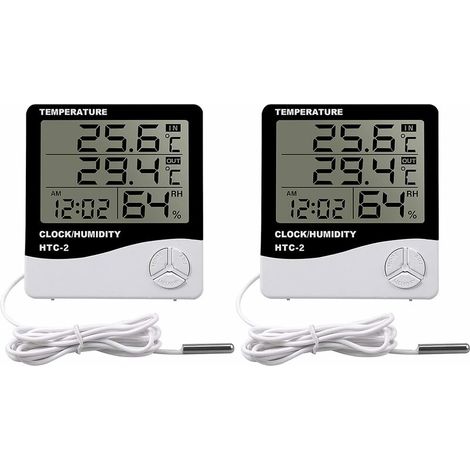 Thermomètre d'aquarium Thermomètre de Température du Réservoir de Poissons Hygromètre 2pcs (Blanc) (1/5)