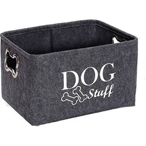 Grauer Aufbewahrungskorb für Hundespielzeug - Aufbewahrungsbox für Hundespielzeug - Dogs&Co (1/2)