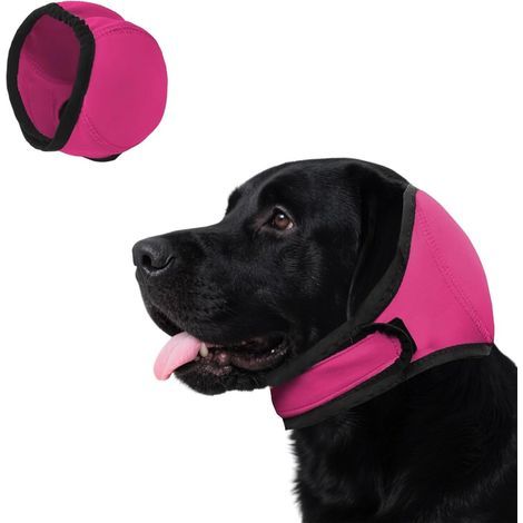 Casque anti-anxiété pour chien, ajustable et imperméable, taille L, rose (1/5)