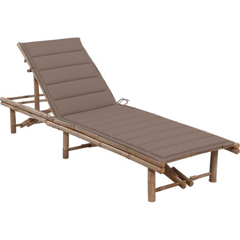 Garten-Sonnenliege mit Auflage Bambus