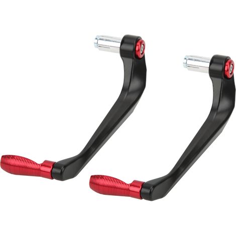 Set aus 2 Aluminium-Motorradhebeln, Lenkerprotektoren für Mountainbikes, rote Handprotektoren, kompatibel mit Bremse und Kupplung, robust und leicht (1/5)