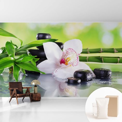Tapete Vliestapete mit Kleber modern - Wanddeko für Küche - Klebefolie Wand - luxus Look Ruhe der Natur 416x254 cm (1/5)