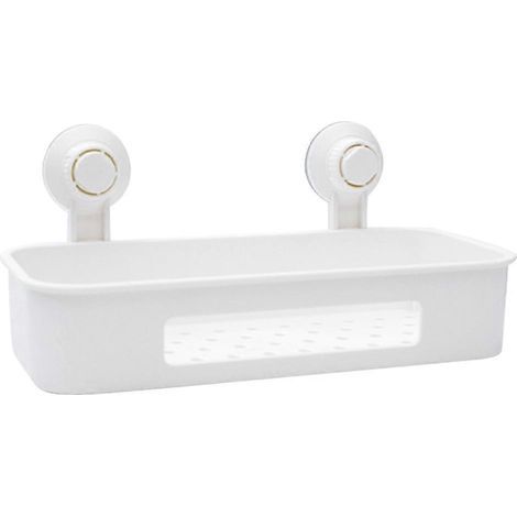 Étagère murale à ventouses, panier de rangement sans perçage, support mural pratique pour la maison, la salle de bain, la cuisine, l'hôtel (blanc)-2913.313cm-White (1/3)