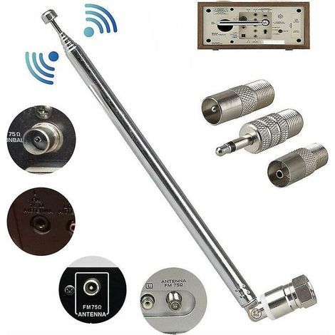 Antenne radio FM, antenne FM télescopique, connecteur F, 75 ohms (1/5)