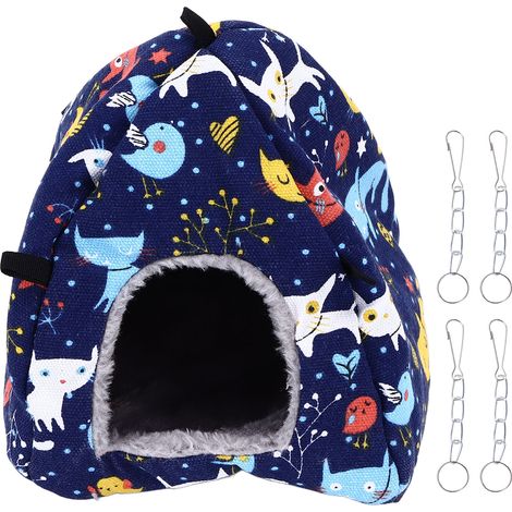 Nid suspendu chaud pour perroquet, épais, économiseur d'espace, tente en peluche avec crochets pour écureuil, perroquet, hamster (1/5)