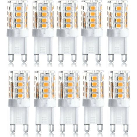 Lot de 10 Projecteur LED, lumière décorative LED, ampoule LED G9, 5 W blanc chaud blanc froid, ampoules LED à économie d'énergie, ampoule halogène de rechange, AC 230 V non dimmable (1/5)