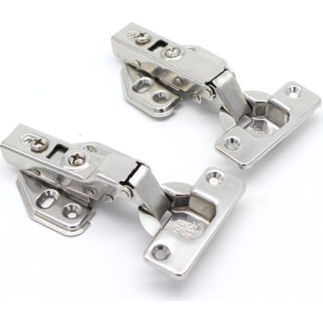 Bisagras fijas de acero inoxidable para armarios de 4 bisagras. Bisagras de puerta silenciosas. (1/4)