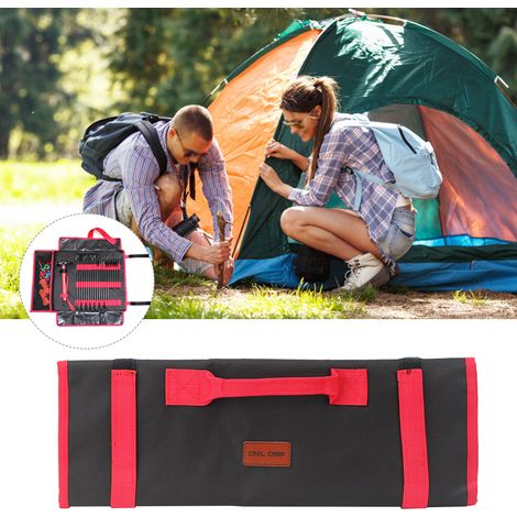 Sac de rangement robuste pour piquets de tente, pochette outil de camping portable pour marteau et accessoires extérieurs. (1/5)