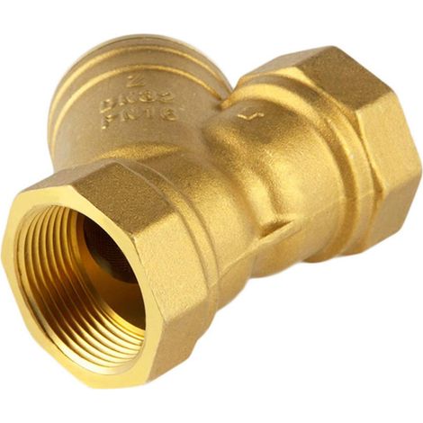 Vanne de Filtre en Laiton Y Type, Corrosion Proof et Facile à Nettoyer, Adaptée aux Systèmes de Tuyauterie Industrielle, Couleur Or, Taille Dn15 (1/5)