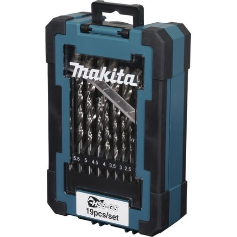 Makita D-78352 Metall-Spiralbohrer-Set 1 mm, 1.5 mm, 2 mm, 2.5 mm, 3 mm, 3.5 mm, 4 mm, 4.5 mm, 5 (1/2)