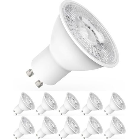 Lot de 10 spots LED GU10, MR16, ampoules 5W pour un éclairage parfait [Classe d'efficacité énergétique D] (1/5)