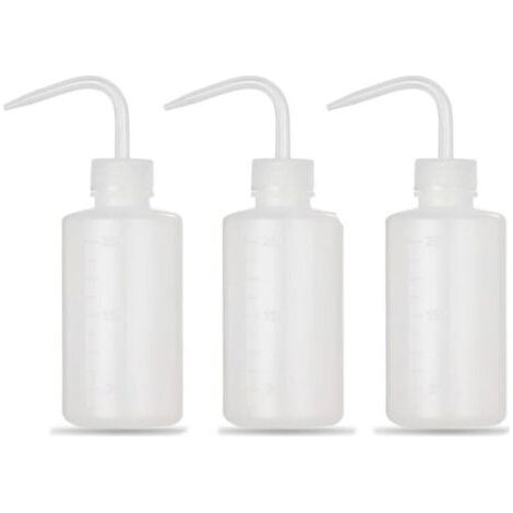 Flacon doseur pipette plastique 250ml Lot de 3 bouteilles laboratoire nettoyage tatouage plantes (1/4)