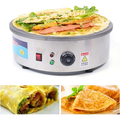 Crepiera elettrica rotonda, 2800 W, dispositivo professionale per crepes 45 cm, temperatura regolabile, per crepes dolci, salate, pancake e omelette (1/5)