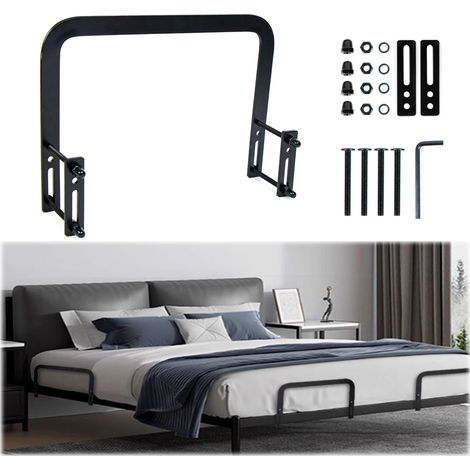 Arrêt Matelas, Cale Matelas Métal, Barre de Retenue Métal Noire, Stabilisation Support pour Panneaux de Lit Tatami, 2 Pièce (1/5)