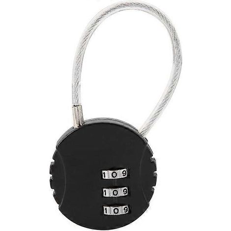 Lot de 3 cadenas de sécurité à combinaison avec câble en acier, pour bagages (valises et sacs à dos). (1/5)