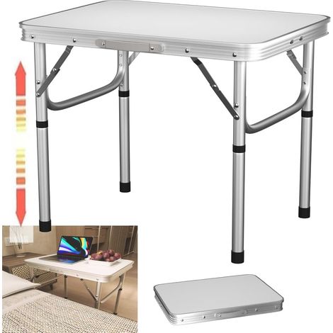 Table pliante légère, conception renforcée, adaptée aux buffets extérieurs intérieurs et extérieurs, avec poignée, rangement pliable, matériau en alliage d'aluminium