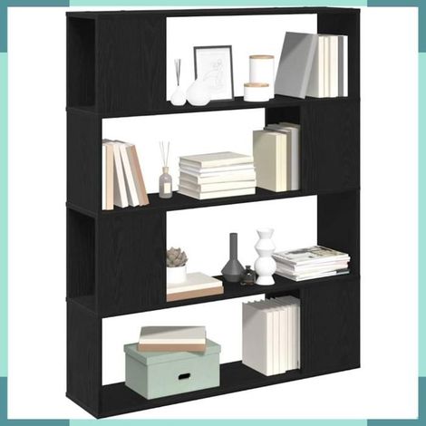 862697 Ensemble meuble TV Montage mural Chêne noir 100 x 24 x 124,5 cm (1/5)