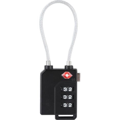 Ortviai Cordon de sécurité à code TSA21100 avec câble en acier et 999 combinaisons pour bagages