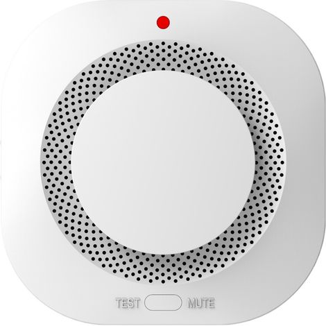 Detector de humo inteligente con 10 años de garantía, inalámbrico con Wi-Fi, compatible con aplicaciones y con soporte de montaje magnético.