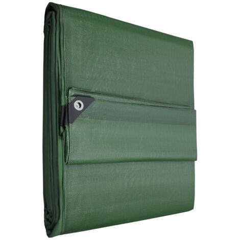 Bâche de Protection Extérieur - Polyéthylène - 5 x 8 m - Vert Olive - 120 g/m² - Bâche Anti UV - Bache Remorque - Bache Impermeable Exterieu-NANOTEH (1/5)