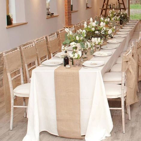Chemin de Table Toile de Jute - Mariage - Vintage Rustique - 30 x 275CM (1/4)