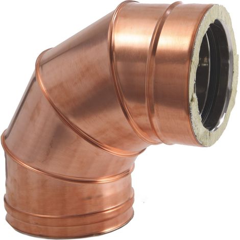 Gomito A 90° Coibentato in Rame ed Acciaio Inox  80-130 mm