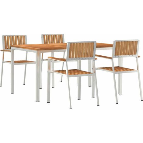 Maison Exclusive - Outdoortisch-Set 5 pcs Massives Teakholz und E