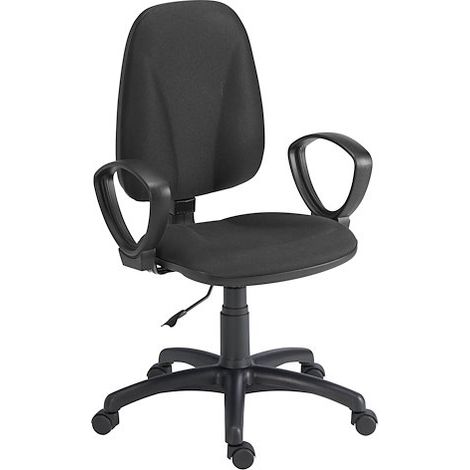Chaise de bureau avec accoudoirs fixes non feu Prestige Jupiter - Noir (1/3)