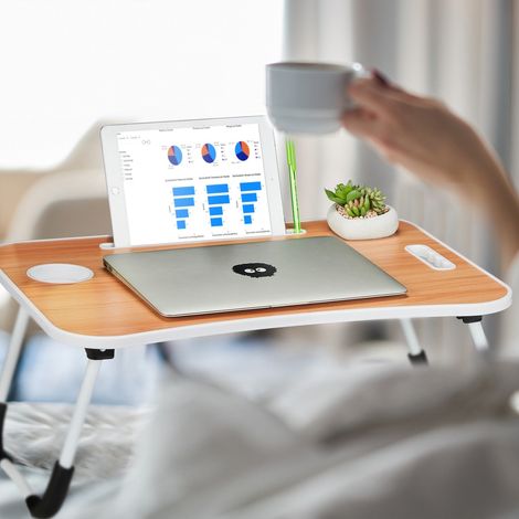 Klappbarer laptoptisch mit rutschfesten fuen tragbares design