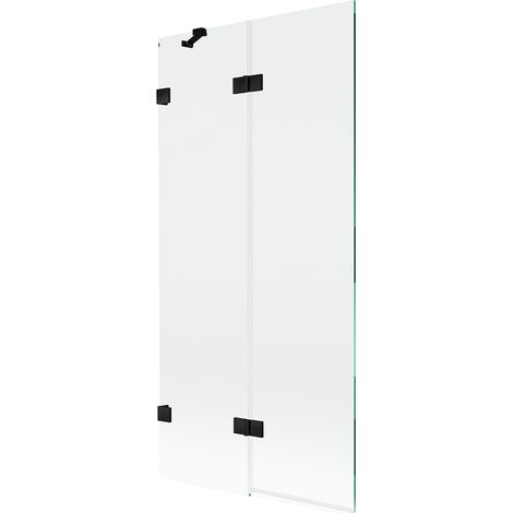 Mexen Lunar mampara de ducha de 2 hojas izquierda 90 x 150 cm, transparente, negro - 897-090-100-70-00-L (1/5)