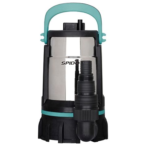 SPIDO - Kit Pompe d'Évacuation Eaux Claires ECL 400 - 400 W - 12 m3/h - Aqua Sensor - Tuyau Plat 25 m D40 mm + 2 Colliers Inox