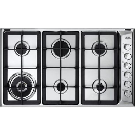 De'Longhi PLI 69 GHD Einbau-Kochfeld Edelstahl 86 cm Gas 6 Brenner