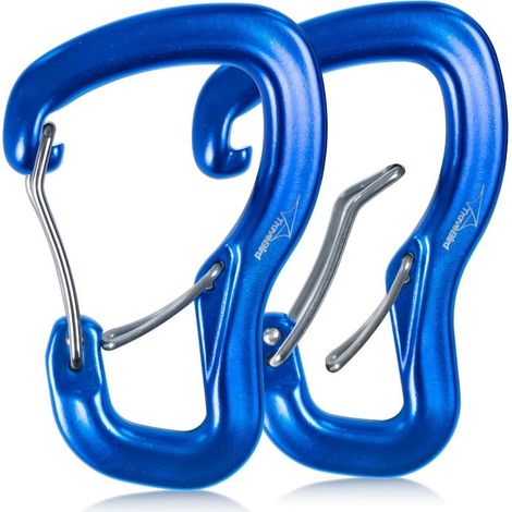Mousqueton robuste 8 kN (800 kg), mousqueton ultraléger en aluminium avec double porte en forme de B, pour hamac, camping (1/5)
