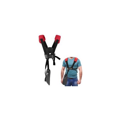 Bandoulière Tondeuse - Tondeuse à Harnais Double Epaule avec Ceinture de Nylon Durable Adjuestable pour Débroussailleuse ou Jardinage pour STIHL FS, Taille-Bordures Série km (Rouge) H785 (1/4)