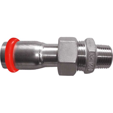 Raccord union mâle électrozingué à sertir SERTIsteel Carbone - Empreinte M 15x21 - Ø15 mm